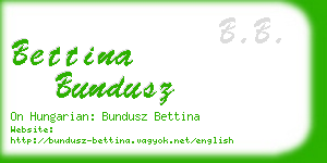 bettina bundusz business card